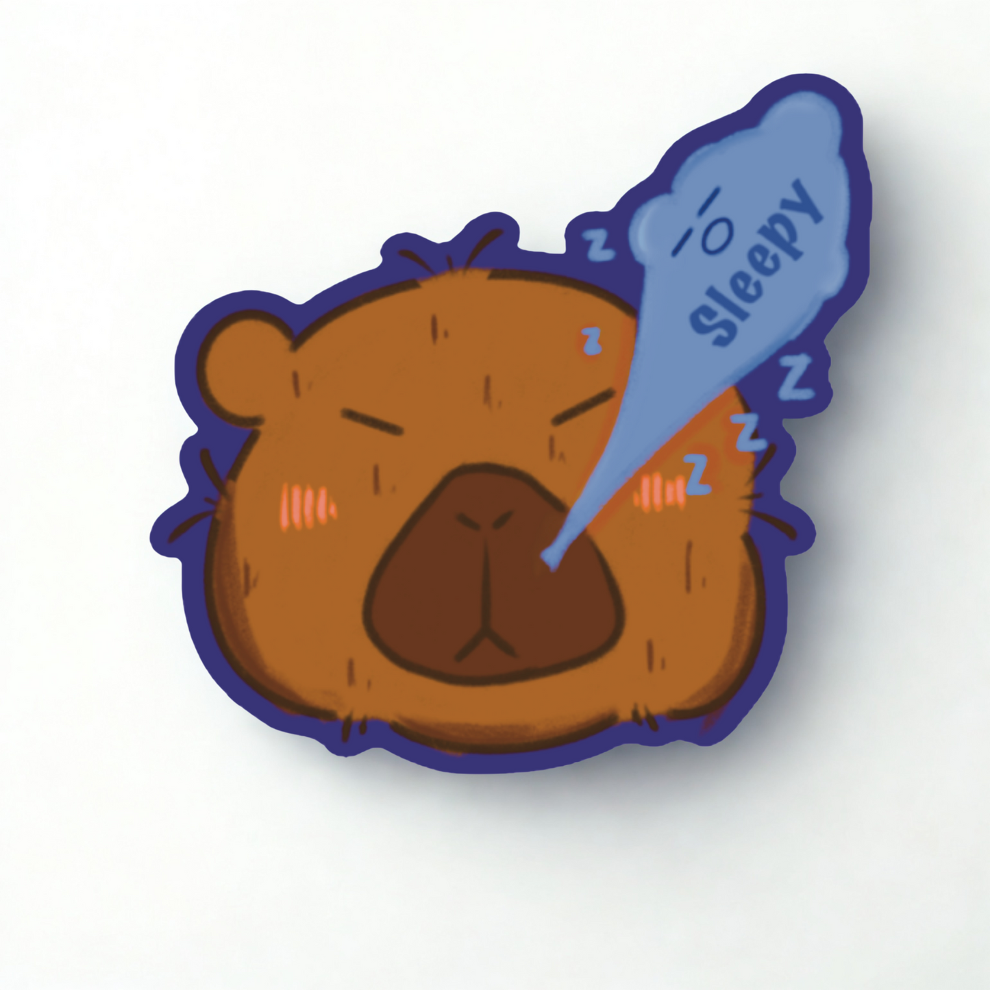 "Sleepy Capy" - Holographic Sticker