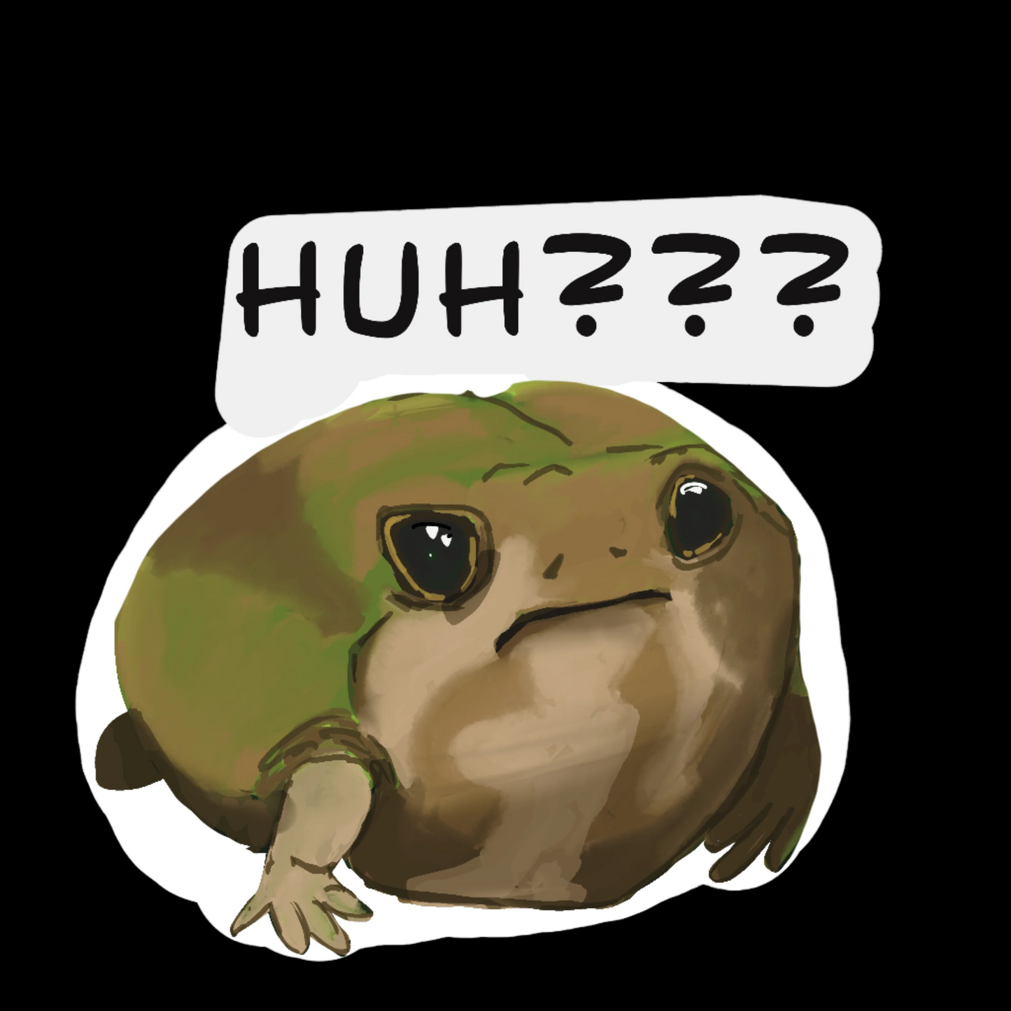 "Huh???"- Confused Frog Sticker