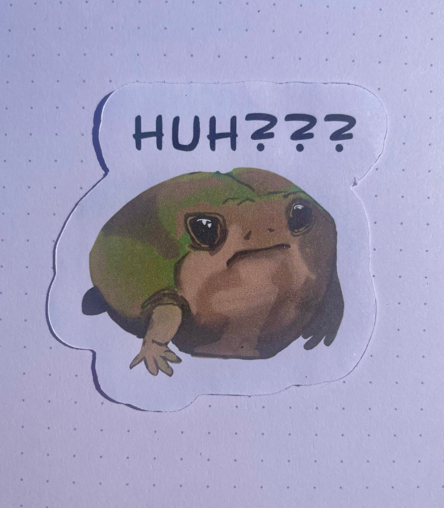 "Huh???"- Confused Frog Sticker